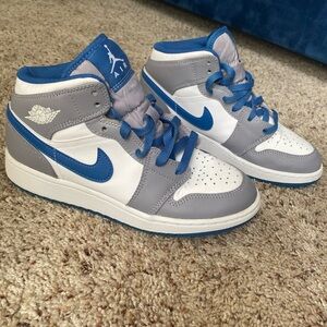 Nike Air Jordan Mid Sneakers - Blue and Gray